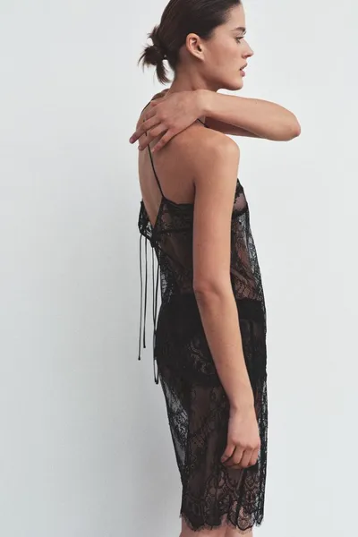 Брюки LACE CAPRI, Чёрный — фото 3