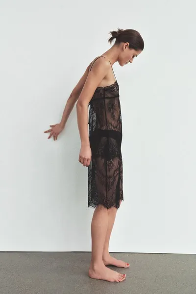 Брюки LACE CAPRI, Чёрный — фото 4