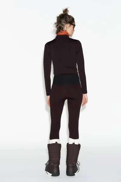 Легинсы JACQUARD SEAMLESS SKI COLLECTION, Бордовый — фото 3