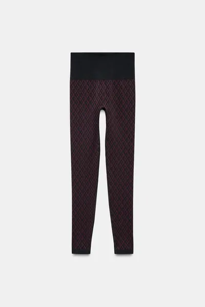 Легинсы JACQUARD SEAMLESS SKI COLLECTION, Бордовый — фото 4