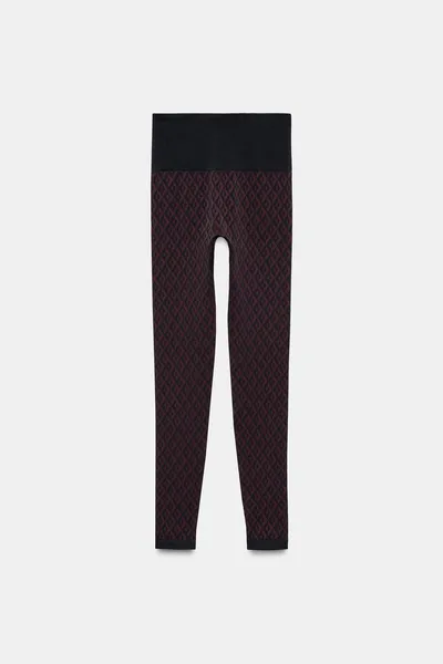 Легинсы JACQUARD SEAMLESS SKI COLLECTION, Бордовый — фото 5
