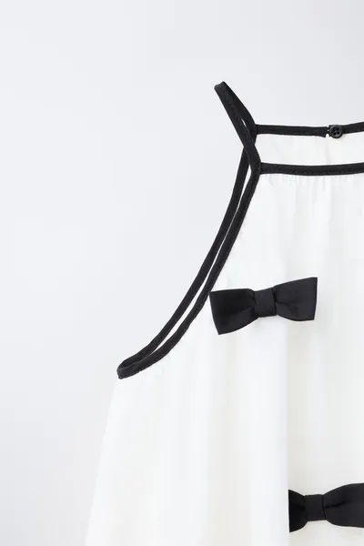 Платье с декольте и бантом HALTERNECK BOW DRESS, Белый — фото 6
