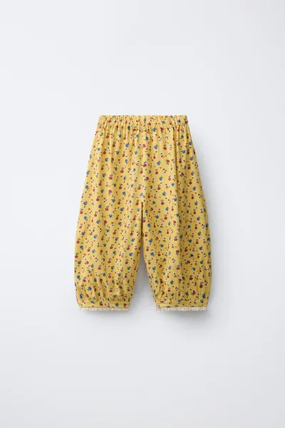 Брюки-саронг с цветочным принтом из льняной смеси FLORAL SAROUEL TROUSERS LINEN BLEND, Жёлтый, 55 % льна — фото 2