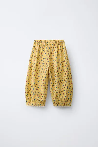 Брюки-саронг с цветочным принтом из льняной смеси FLORAL SAROUEL TROUSERS LINEN BLEND, Жёлтый, 55 % льна — фото 3