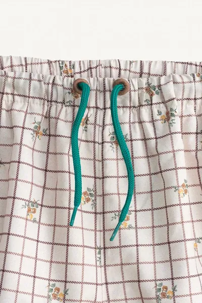 Купальные шорты LIMITED EDITION с клетчатым и цветочным принтом, Экрю — фото 6
