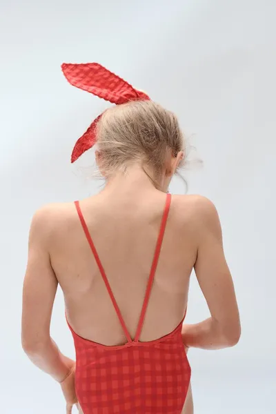 Купальник в клетку Gingham для детей 2–14 лет, лимитированная серия, CORAL RED — фото 6