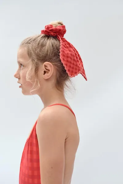 Купальник в клетку Gingham для детей 2–14 лет, лимитированная серия, CORAL RED — фото 7