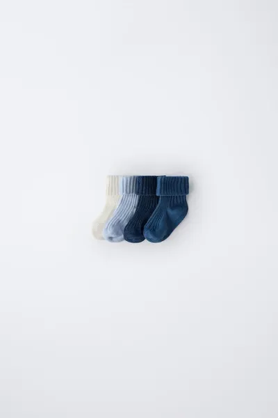 Набор из 4 цветных носков в коробке, Mid-BLUE — фото 2