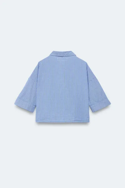 Рубашка в клетку Gingham для детей 6–14 лет, лимитированная серия, Синий — фото 2