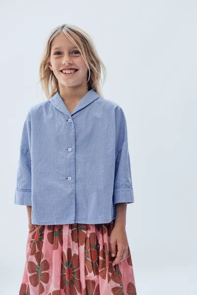 Рубашка в клетку Gingham для детей 6–14 лет, лимитированная серия, Синий — фото 6