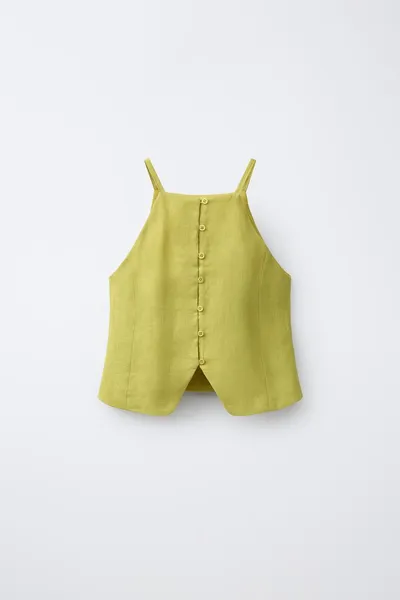 Топ из 100% льна, OLIVE GREEN — фото 3