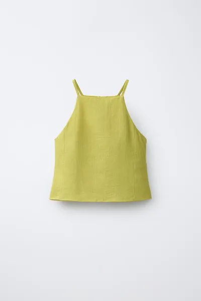Топ из 100% льна, OLIVE GREEN — фото 4