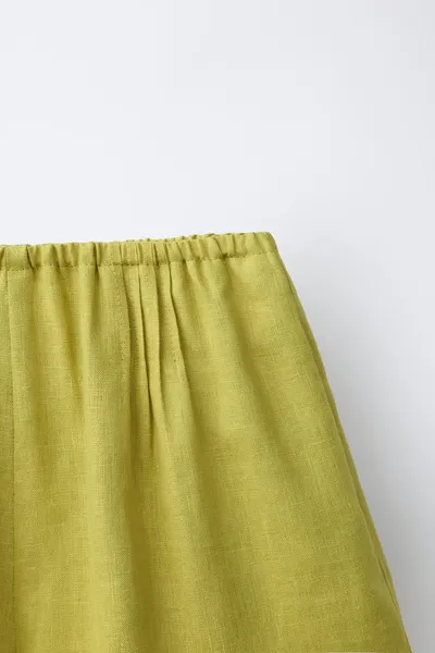 Бермуды из 100% льна, OLIVE GREEN, 100% лён — фото 4