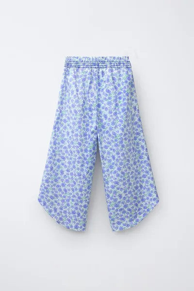 Брюки WIDE-LEG FLORAL PRINT, BLUE / LAVENDER — фото 3