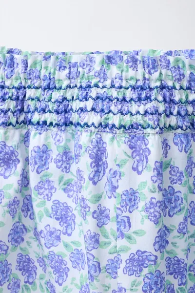 Брюки WIDE-LEG FLORAL PRINT, BLUE / LAVENDER — фото 4