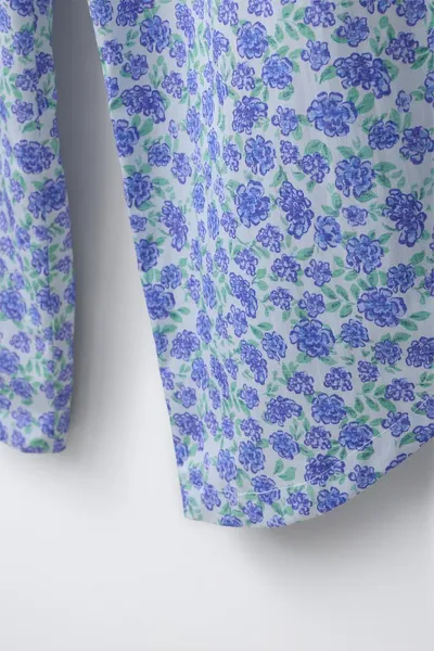 Брюки WIDE-LEG FLORAL PRINT, BLUE / LAVENDER — фото 5