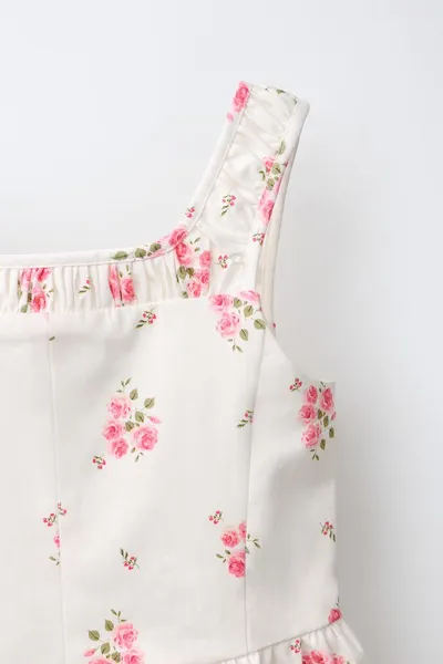 Цветовой комбинезон FLORAL, PINK / WHITE — фото 3
