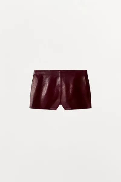 Мини-шорты из 100% кожи, GARNET — фото 4