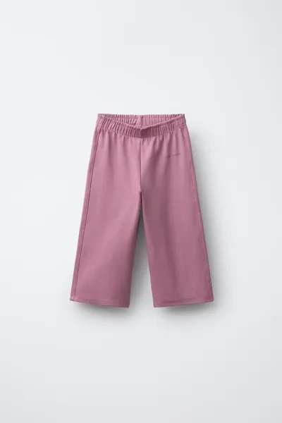 Брюки RAISED SLOGAN с широкими штанинами, Тёмный PINK, хлопок — фото 3