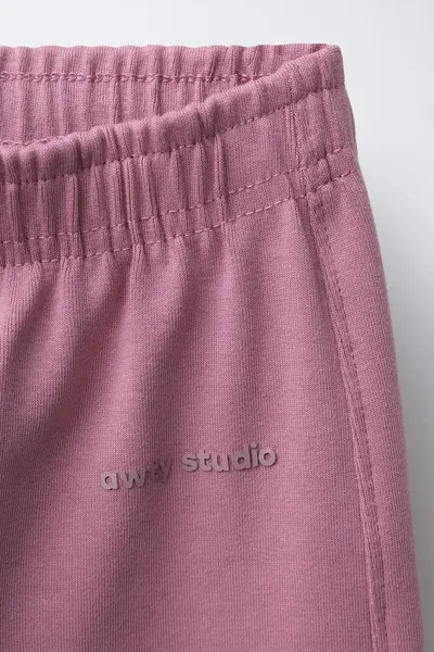 Брюки RAISED SLOGAN с широкими штанинами, Тёмный PINK, хлопок — фото 6