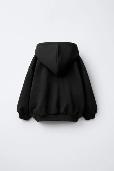 Худи ZIP-UP SLOGAN, Чёрный, 82 % хлопка — фото 3
