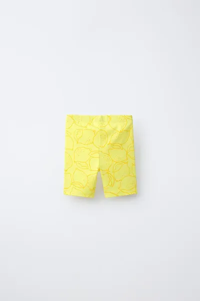 Ребристые велосипедные шорты с лимоном RIBBED CYCLING SHORTS WITH LEMON, Пастель — фото 3