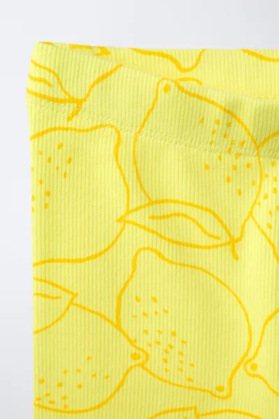 Ребристые велосипедные шорты с лимоном RIBBED CYCLING SHORTS WITH LEMON, Пастель — фото 4