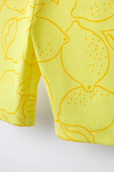 Ребристые велосипедные шорты с лимоном RIBBED CYCLING SHORTS WITH LEMON, Пастель — фото 5