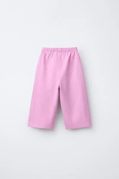 Брюки с широким кроем и рельефным слоганом, PINK / LILAC — фото 3