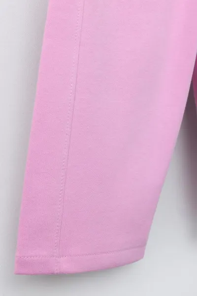 Брюки с широким кроем и рельефным слоганом, PINK / LILAC — фото 5