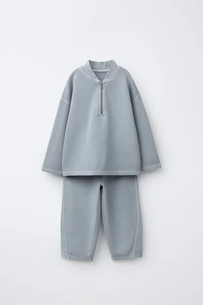 Комплект для бега: свитшот и брюки, GREY / TAN — фото 2
