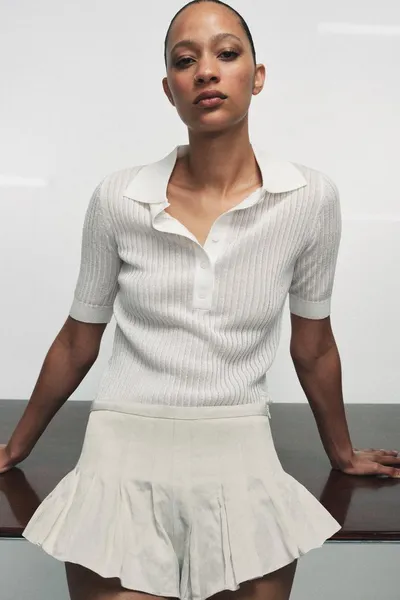 Бермуды ZW COLLECTION SHORT BOX PLEAT, Oyster-white — фото 2