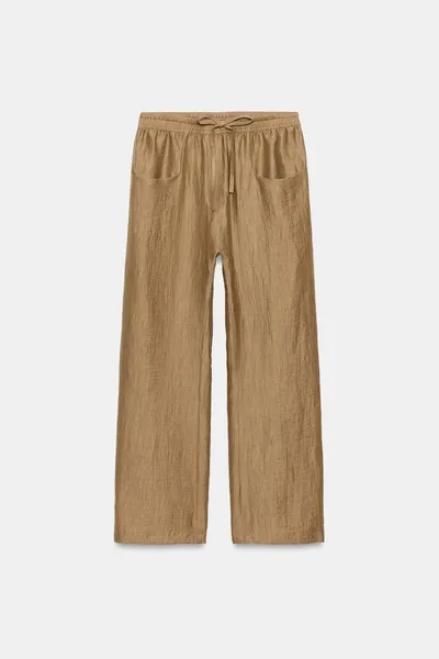 Брюки из льняной смеси ZW COLLECTION, Mid-CAMEL, льняная смесь — фото 7