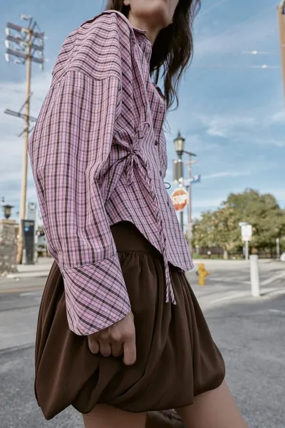 Рубашка MULTIWAY CHECK SHIRT, Розовый / Белый — фото 6