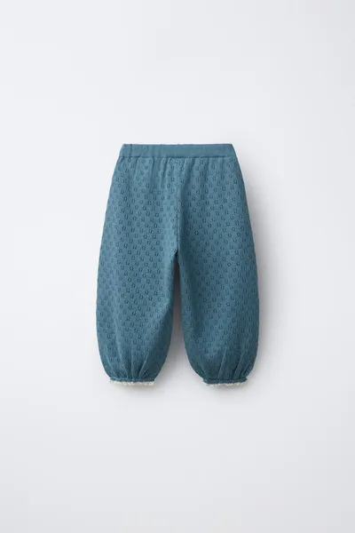 Трикотажные брюки-саронг с вышитыми цветами, Mid-BLUE — фото 2