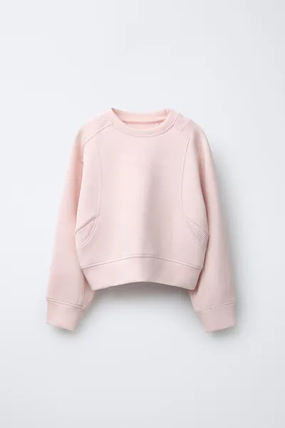 Свитер CONTRAST MESH SLOGAN, Розовый — фото 3