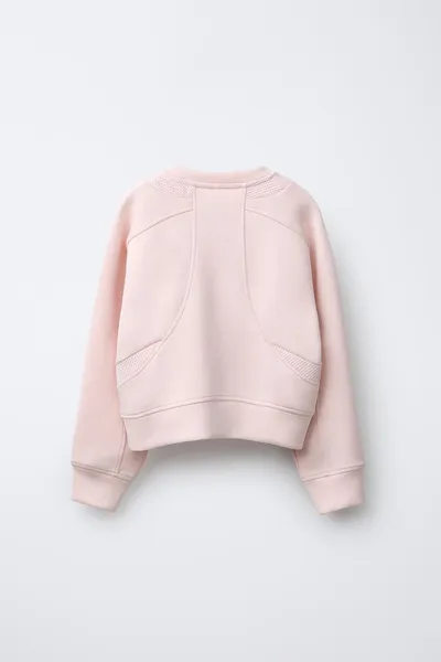 Свитер CONTRAST MESH SLOGAN, Розовый — фото 4