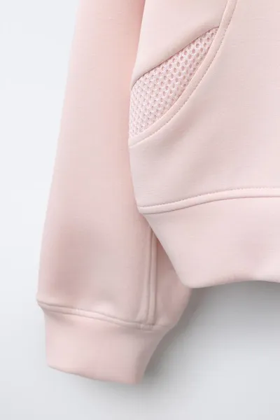 Свитер CONTRAST MESH SLOGAN, Розовый — фото 6