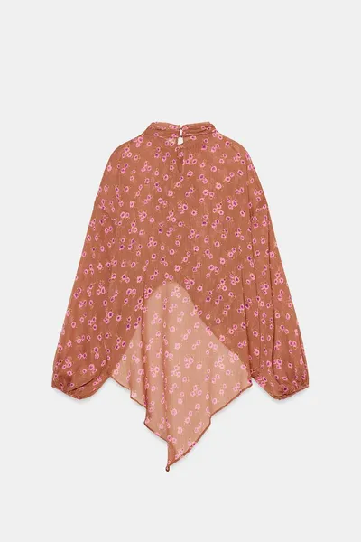 Рубашка с бантом PRINTED SHIRT WITH BOW, Многоцветный — фото 5