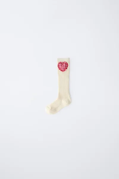 Носки GINGHAM HEART, Экрю — фото 2