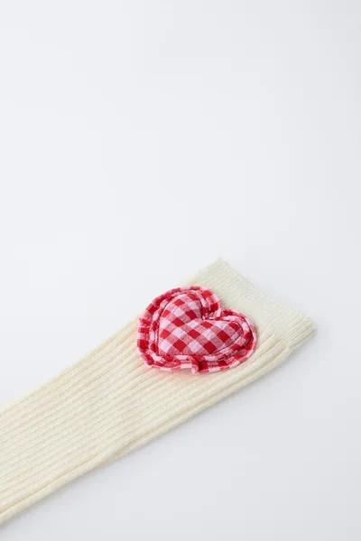 Носки GINGHAM HEART, Экрю — фото 3