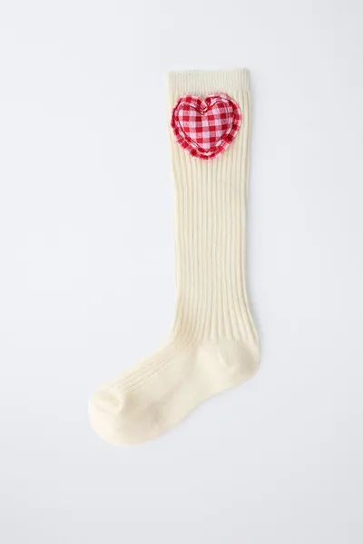 Носки GINGHAM HEART, Экрю — фото 5