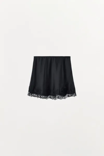 Мини-юбка SATIN LACE, Чёрный — фото 5
