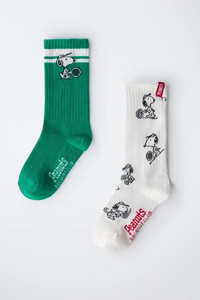 Набор из 2 пар длинных носков SNOOPY PEANUTS™, GREEN/WHITE — фото 4