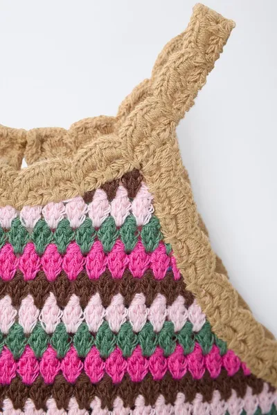 Вязаный топ CROCHET, Многоцветный — фото 5