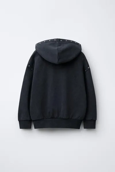 Худи FADED с звездой и заклёпками, ANTHRACITE GREY, 65 % хлопка — фото 2