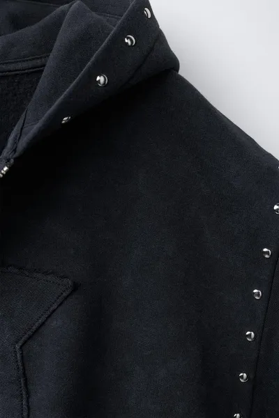 Худи FADED с звездой и заклёпками, ANTHRACITE GREY, 65 % хлопка — фото 3