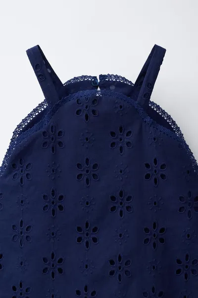 Топ SWISS EMBROIDERY, Тёмно-синий — фото 3