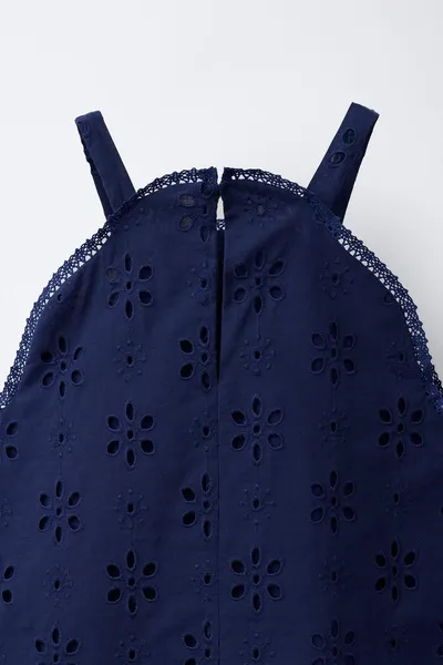 Топ SWISS EMBROIDERY, Тёмно-синий — фото 4