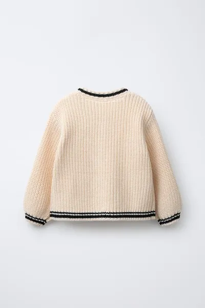 Свитер EMBROIDERED CARDIGAN, Экрю — фото 3